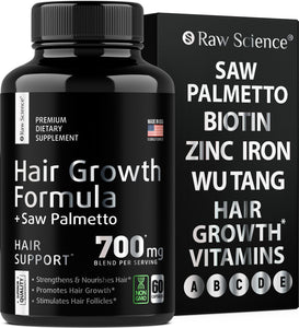 DHT Blocker Hair Growth Pills Vitamins Saw Palmetto for Men Women 60 Capsules