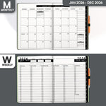 Load image into Gallery viewer, 2026 Hardcover Appointment Book Planner 8.5x11 inch Black Large Tabbed Daily Hourly Weekly Planner Schedule Book 15 Minute time Slots Business &amp; Personal Planner Jan 2026 Dec 2026 Black
