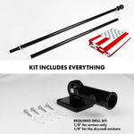 Load image into Gallery viewer, G128 Combo Pack: 6 Ft Tangle Free Aluminum Spinning Flagpole (Black) &amp; Civil Peace USA Flag 3x5 Ft, LiteWeave Pro Series Printed 150D Polyester  Pole with Flag Included