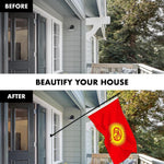 Load image into Gallery viewer, G128 Combo Pack: 6 Ft Tangle Free Spinning Flagpole (Black) &amp; Kyrgyzstan Flag 3x5 Ft Printed 150D Polyester, Brass Grommets (Flag Included) Aluminum Flag Pole