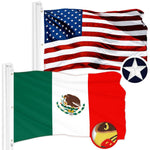 Load image into Gallery viewer, G128 Combo Pack: American USA Flag 5x8 Ft &amp; Mexico Mexican Flag 5x8 Ft  Both ToughWeave Series Embroidered 300D Polyester, Embroidered Design, Indoor/Outdoor, Brass Grommets