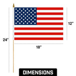 Load image into Gallery viewer, G128 24 Pack Handheld American USA Stick Flags  12x18 In  Printed 150D Polyester, Country Flag, Solid Wooden Stick, Spear Gold Tip, Great for Patriotic Decorations
