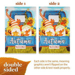 Load image into Gallery viewer, G128 Garden Flag Autumn Blessings Gnomes with Pumpkins  12x18 Inch  Printed Blockout Polyester  Fall Decoration