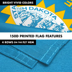 Load image into Gallery viewer, G128 Combo Pack: 6 Ft Tangle Free Spinning Flagpole (Silver) &amp; South Dakota Flag 3x5 Ft Printed 150D Polyester, Brass Grommets (Flag Included) Aluminum Flag Pole