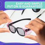 Load image into Gallery viewer, 3 Pack Safety Glasses Side Shields   Transparent Pink Side Shields for Glasses Flexible and Durable Plastic Modern Design and Easy to Clip On Good for Construction Woodworking and Metalworking
