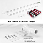 Load image into Gallery viewer, G128 Combo Pack: 6 Ft Tangle Free Aluminum Spinning Flagpole (Silver) &amp; We the People American Flag 3x5 Ft, LiteWeave Pro Series Printed 150D Polyester  Pole with Flag Included