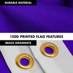 Load image into Gallery viewer, G128 Combo Pack: 5 Ft Tangle Free Aluminum Spinning Flagpole (White) &amp; Solid Violet Color Flag 2x3 Ft, LiteWeave Pro Series Printed 150D Polyester  Pole with Flag Included
