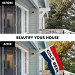 Load image into Gallery viewer, G128 Combo Pack: 6 Feet Tangle Free Spinning Flagpole (Silver) Cold Beer Flag 3x5 ft Printed 150D Brass Grommets (Flag Included) Aluminum Flag Pole
