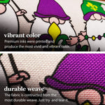 Load image into Gallery viewer, G128 Combo Pack: Garden Flag Stand Black 36 in x 16 in &amp; Garden Flag Mardi Gras Decoration Three Gnomes 12x18 DoubleSided Burlap Fabric