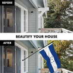 Load image into Gallery viewer, G128 Combo Pack: 6 Ft Tangle Free Spinning Flagpole (Black) &amp; Honduras Flag 3x5 Ft Printed 150D Polyester, Brass Grommets (Flag Included) Aluminum Flag Pole
