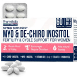 Load image into Gallery viewer, Myo Inositol D Chiro Inositol Supplement for Women Hormone Balance Healthy Ovarian Support 40:1 Myo Inositol Blend with Folate Vitamin D3 B12 &amp; 20 Billion CFU Probiotics 60 Capsules