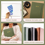 Load image into Gallery viewer, 2025 2026 HARDCOVER Leather Planner Weekly &amp; Monthly   8.5x11 Inches   Academic Planner Business Personal or Student   Pen Holder Thick Paper July 2025   June 2026 (Olive Green)
