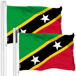 Load image into Gallery viewer, G128 2 Pack: Saint Kitts and Nevis Flag  3x5 Ft  LiteWeave Pro Series Printed 150D Polyester  Country Flag, Indoor/Outdoor, Vibrant Colors, Brass Grommets, Thicker and More Durable Than 100D 75D Polyester