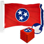Load image into Gallery viewer, G128 5 Pack: Tennessee TN State Flag  2x3 Ft  ToughWeave Series Embroidered 300D Polyester  Embroidered Design, Indoor/Outdoor, Brass Grommets