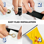 Load image into Gallery viewer, G128 Combo Pack: 5 Ft Tangle Free Spinning Flagpole (Black) &amp; New Mexico Flag 2x3 Ft Embroidered 220GSM Spun Polyester, Brass Grommets (Flag Included) Aluminum Flag Pole