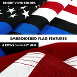 Load image into Gallery viewer, G128 Flag Pole 5 FT White Tangle Free &amp; Blue Lives Matter Flag 2.5x4 FT Combo Embroidered Spun Polyester