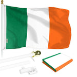 Load image into Gallery viewer, G128  6 Feet Tangle Free Spinning Flagpole (White) Ireland Brass Grommets Printed 3x5 ft (Flag Included) Aluminum Flag Pole