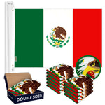 Load image into Gallery viewer, Mexico Mexican Flag 3x5 Ft 10Pack Doublesided Embroidered Polyester By G128