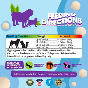 Prenatal Dog Vitamins 60 Pills for Dogs and Cats with Folic Acid Minerals and