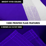 Load image into Gallery viewer, G128 Combo Pack: 5 Ft Tangle Free Aluminum Spinning Flagpole (White) &amp; Solid Violet Color Flag 2.5x4 Ft, LiteWeave Pro Series Printed 150D Polyester  Pole with Flag Included