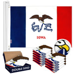 Load image into Gallery viewer, Iowa IA State Flag 3x5 Ft 10Pack Doublesided Embroidered Polyester By G128