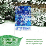 Load image into Gallery viewer, G128 Garden Flag Let It Snow Snowflakes  12x18 Inch  Printed Blockout Polyester  Christmas Decoration