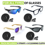 Load image into Gallery viewer, Eyeglasses String Holder Glasses Strap Cords 5 Pcs Black Adjustable 29 inch Long