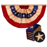 Load image into Gallery viewer, G128  5 Pack: USA Tea Stained Pleated Fan Flag 3x6FT Embroidered Polyester Stars and Stripes