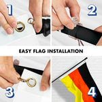 Load image into Gallery viewer, G128  6 Feet Tangle Free Spinning Flagpole (Black) Germany Brass Grommets Printed 3x5 ft (Flag Included) Aluminum Flag Pole