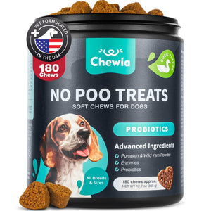 Probiotics for Dogs No Poo Canine Chewables Digestive Enzymes for Gut Health