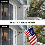 Load image into Gallery viewer, G128 Combo Pack: 6 Ft Tangle Free Aluminum Spinning Flagpole (Black) &amp; American USA Yacht Ensign Flag 3x5 Ft, ToughWeave Series Embroidered 300D Polyester  Pole with Flag Included