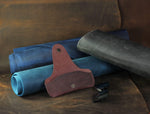 Load image into Gallery viewer, Soft Leather Glasses Case Slim Eyeglass Sleeve Sunglass Pouch Maroon Brown Color
