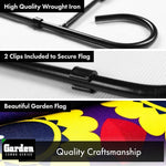 Load image into Gallery viewer, G128 Combo Pack: Garden Flag Stand Black 36x16 Inch &amp; Garden Flag Trick or Treat Owl Purple 12x18 Inch