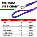 Load image into Gallery viewer, WAUDOG Rolled Leather Dog Leash 4Ft * 0.4 in for Small Medium and Large Dogs Heavy Duty Leather Puppy Leash for Outdoor Walking Running Training Strong Dog Leashes for Large Breed Dogs (Purple)
