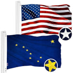 Load image into Gallery viewer, G128 Combo Pack: American USA Flag 2x3 Ft &amp; Alaska AK State Flag 2x3 Ft  Both ToughWeave Series Embroidered Polyester, Embroidered Design, Indoor/Outdoor, Brass Grommets