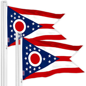 Ohio OH State Flag 3x5 Ft 2Pack 150D Printed Polyester By G128