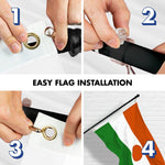 Load image into Gallery viewer, G128 Combo Pack: 6 Ft Tangle Free Aluminum Spinning Flagpole (Black) &amp; Niger Nigerien Flag  3x5 Ft LiteWeave Pro Series Printed 150D Polyester  Pole with Flag Included