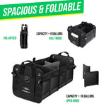 Load image into Gallery viewer, Trunk Organizer with Covering Net Attachable Non Slip Pads and Stainless Hooks Black
