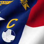 Load image into Gallery viewer, G128 North Carolina State Flag  5x8 Ft  StormFlyer Series Embroidered 220GSM Spun Polyester  Embroidered Design, Indoor/Outdoor, Brass Grommets, Heavy Duty, All Weather