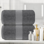 Load image into Gallery viewer, 2 Pack Luxury Soft Bath Sheet Towels 650 GSM Extra Large 35x70 inch Grey Color
