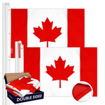 Load image into Gallery viewer, G128 2 Pack: Canada Canadian Flag  6x10 Ft  Double ToughWeave Series Double Sided Embroidered 210D Polyester  Country Flag, Embroidered Design, Indoor/Outdoor, Brass Grommets, Heavy Duty, 3ply