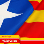 Load image into Gallery viewer, G128 5 Pack: Blue Estelada (Catalan) Flag  3x5 feet  Printed 150D Indoor/Outdoor, Vibrant Colors, Brass Grommets, Quality Polyester, Much Thicker More Durable Than 100D 75D Polyester