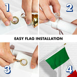 Load image into Gallery viewer, G128  6 Feet Tangle Free Spinning Flagpole (White) Italy Brass Grommets Printed 3x5 ft (Flag Included) Aluminum Flag Pole