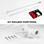 Load image into Gallery viewer, G128  6 Feet Tangle Free Spinning Flagpole (Silver) Thin Red Line Flag Brass Grommets Spun Polyester 3x5 ft (Flag Included) Aluminum Flag Pole