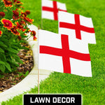 Load image into Gallery viewer, G128 12 Pack Handheld England English Stick Flags  12x18 In  Printed 150D Polyester, Country Flag, Solid Wooden Stick, Spear Gold Tip