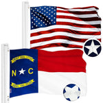 Load image into Gallery viewer, G128 Combo Pack: American USA Flag 4x6 Ft &amp; North Carolina State Flag 4x6 Ft  Both ToughWeave Series Embroidered Polyester, Embroidered Design, Indoor/Outdoor, Brass Grommets