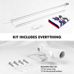 Load image into Gallery viewer, G128 Combo Pack: 6 Ft Tangle Free Aluminum Spinning Flagpole (Silver) &amp; Iowa IA Deluxe State Flag 3x5 Ft, ToughWeave Series Embroidered 300D Polyester  Pole with Flag Included