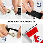 Load image into Gallery viewer, G128 Combo Pack: 5 Ft Tangle Free Aluminum Spinning Flagpole (Black) &amp; Canada Canadian Flag 2.5x4 Ft, ToughWeave Series Embroidered 210D Polyester  Pole with Flag Included