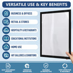 Load image into Gallery viewer, 12 Self Adhesive Sign Holder 11x17 with Magnetic Border Reusable Adhesive Frames Windows Magnetic Frames for Wall Display Peel &amp; Stick Document Sleeve Magnet Page Protector for Office School
