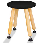 Load image into Gallery viewer, Wooden Step Stool for Kids and Toddlers – Set of 1 – Black – Extendable Legs Kids Chair – Sensory Table Seat – Children&#39;s Round Sitting Furniture with Leveling Feet and Anti Slip Pads.
